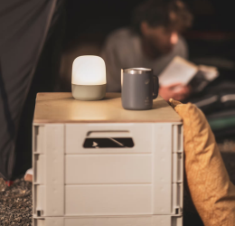 Folding 49 L Camping Storage Box with Wooden Table Top