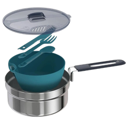 Hiker's Camping Stainless Steel Cooking Set MH100 – 4 Person (2.6 L) (1)