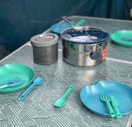 Hiker's Camping Stainless Steel Cooking Set MH100 – 4 Person (2.6 L)